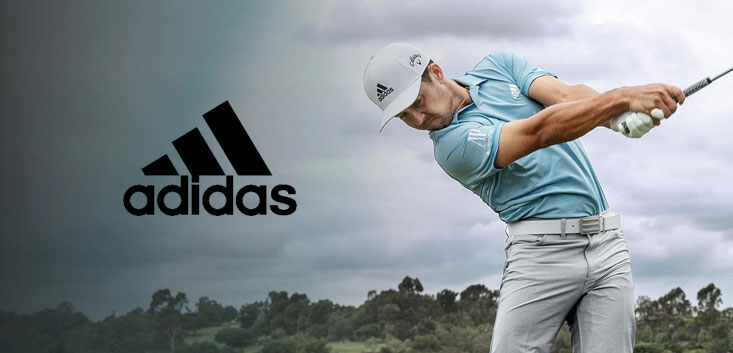 Merch Outfitters - Example Image of Branded Corporate Goods & Branding Items - adidas logo and man with hat taking golf swing
