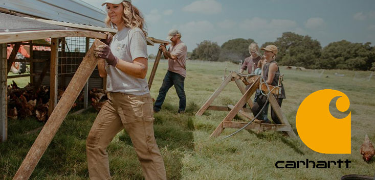 Merch Outfitters - Example Image of Branded Corporate Goods & Branding Items - Carhartt logo and products on models